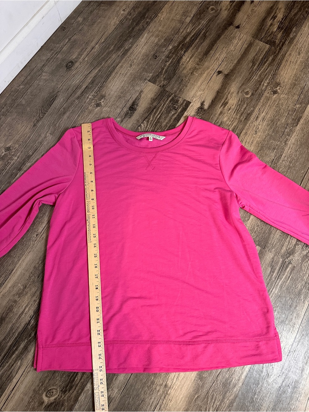 Pink Relaxed Women's Pullover Sweatshirt with V-Inset size small - Picture 9 of 14